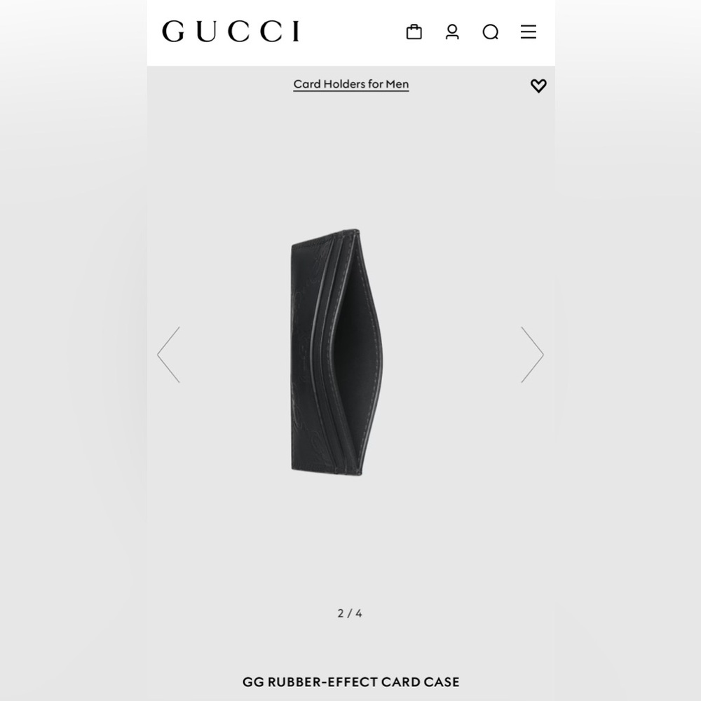 NWOT - Authentic - Gucci Black Card Holder - Picture 3 of 4